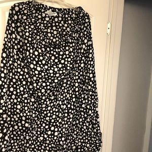 polka dot midi skirt